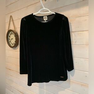 Anne Klein | Black Velvet Top